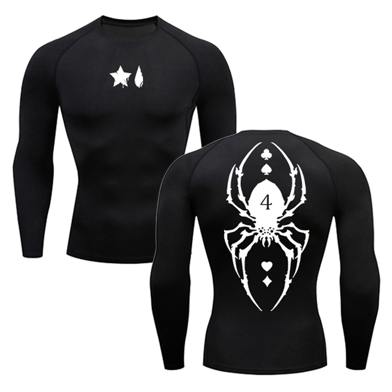 T Shirt Dry Fit - Spider Print Compressie Shirt Voor Heren