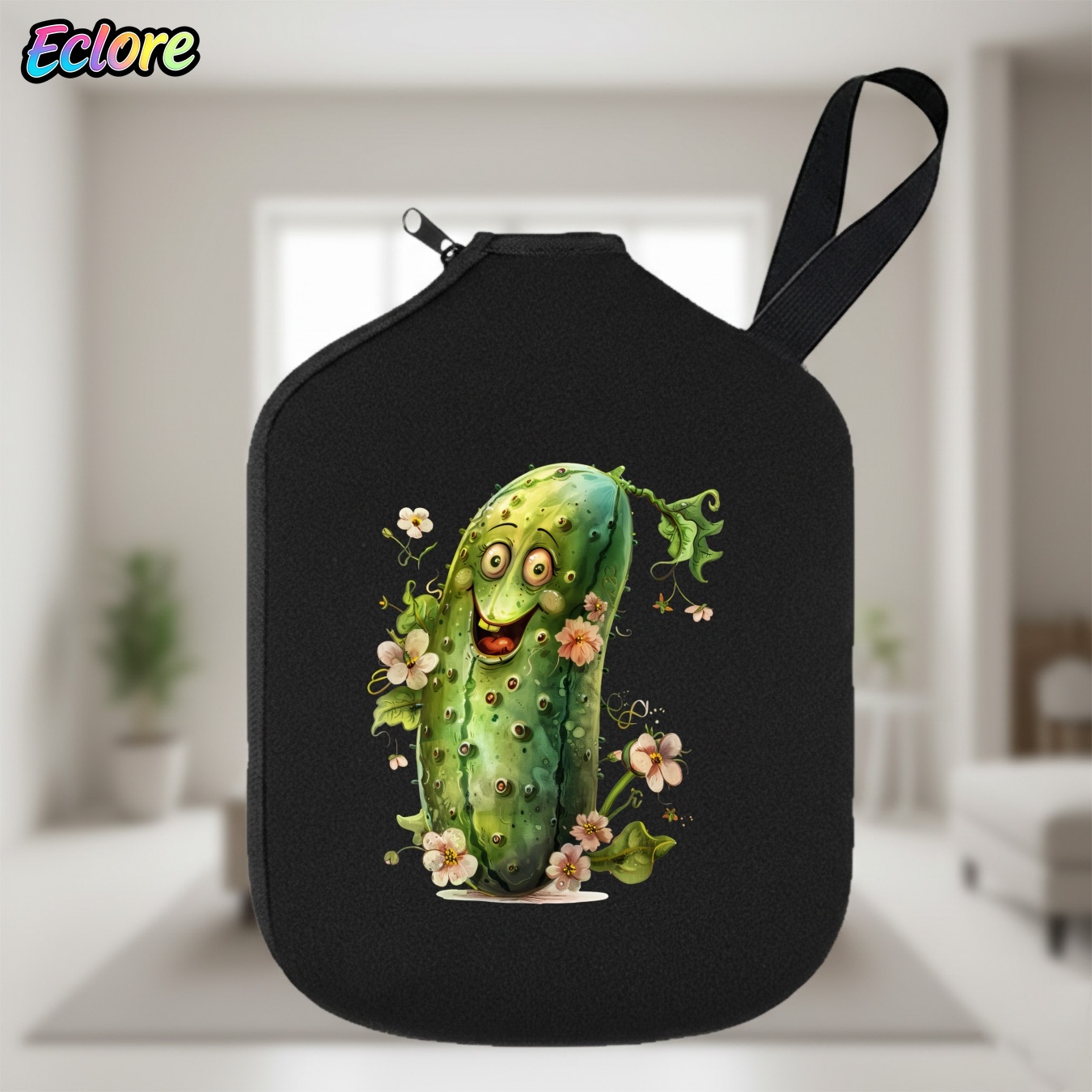 Racket Cover Bag - Cartoon Smile Pickleball Paddle Cover Zachte,