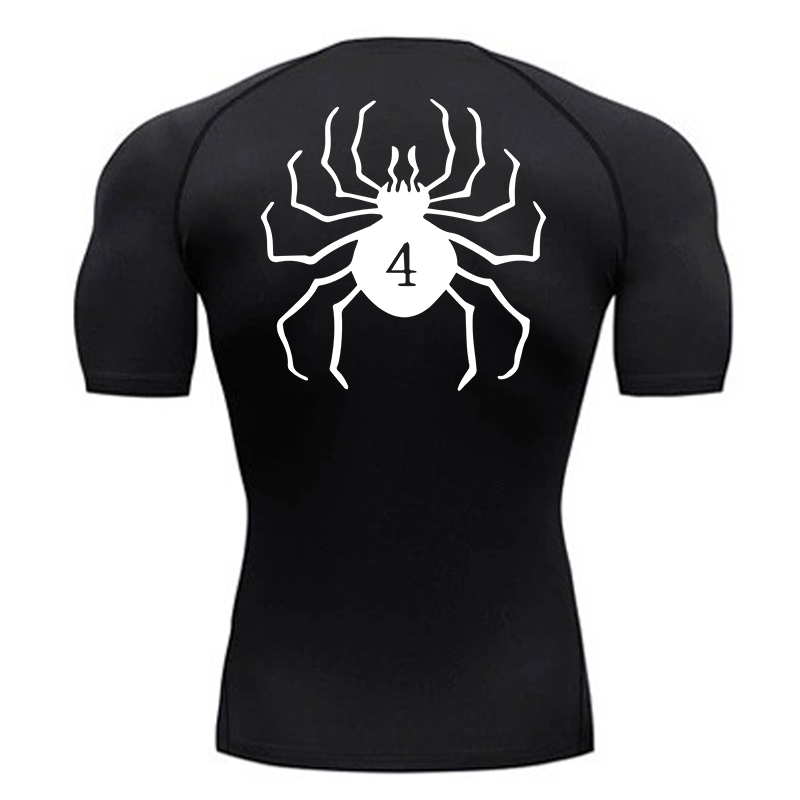 T Shirt Dry Fit - Compressieshirts met spinnenprint voor heren Atletische