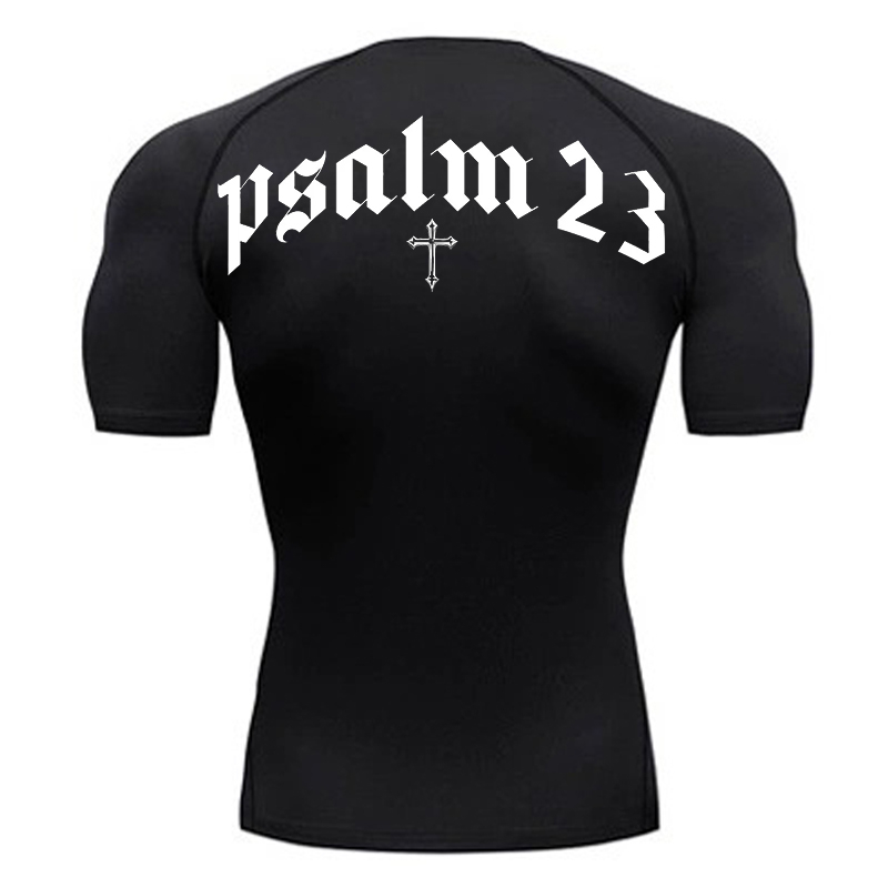 Psalm 23 Cross Print Compressi - T Shirt Dry Fit recensie en prijs