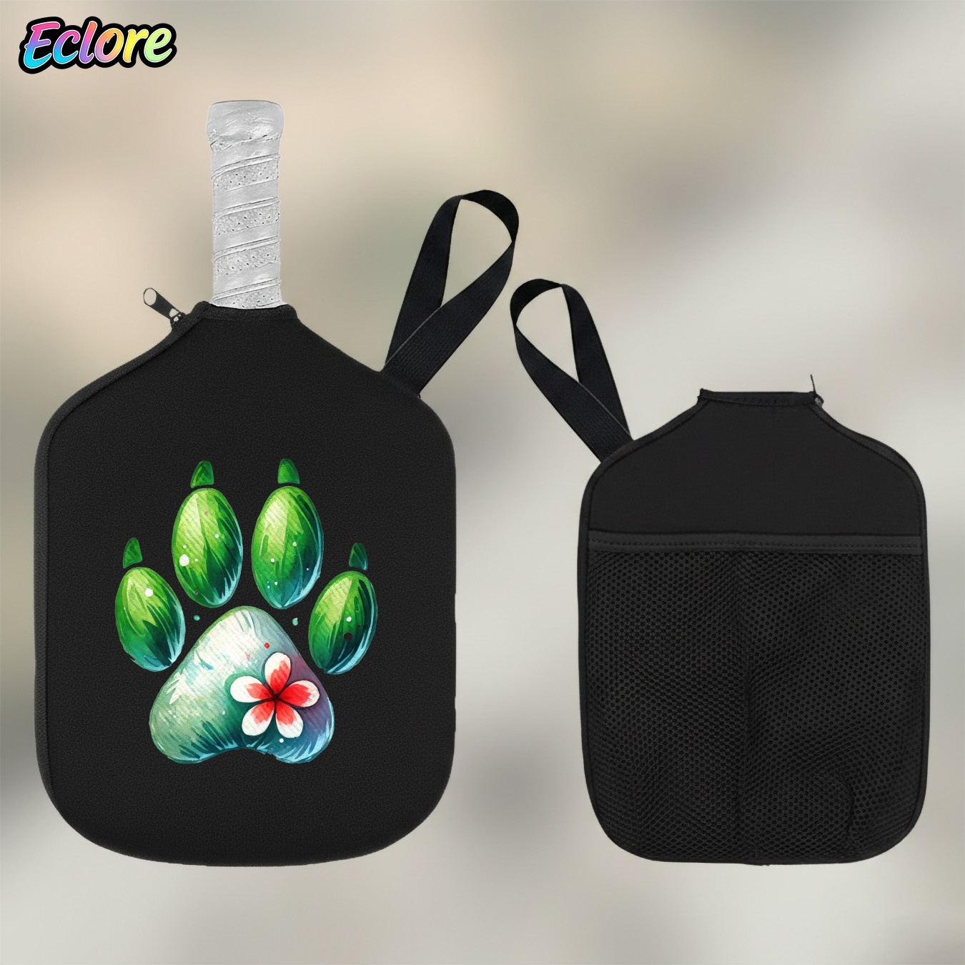 Groene aquarel pootafdruk pedd - Racket Cover Bag recensie en prijs